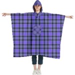 Blue Tartan Plaid 1 Women s Hooded Rain Ponchos