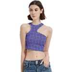 Blue Tartan Plaid 1 Cut Out Top