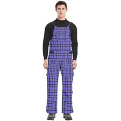 Blue Tartan Plaid 1 Men s Side Zip Front Pouch Ski And Snowboard Bib Pants	 from ArtsNow.com