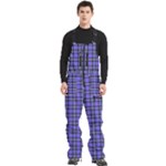 Blue Tartan Plaid 1 Men s Front Zip Ski And Snowboard Bib Pants