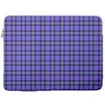 Blue Tartan Plaid 1 17  Vertical Laptop Sleeve Case With Pocket