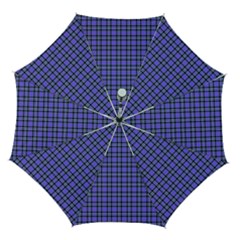 Blue Tartan Plaid 1 Automatic Folding Umbrella with Case (Medium) from ArtsNow.com