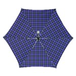 Blue Tartan Plaid 1 Automatic Folding Umbrella with Case (Small)