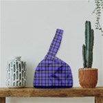 Blue Tartan Plaid 1 Japanese Wrist Knot Bag