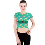 Naso Flame Fabric Crew Neck Crop Top