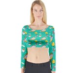 Naso Flame Fabric Long Sleeve Crop Top