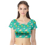 Naso Flame Fabric Short Sleeve Crop Top