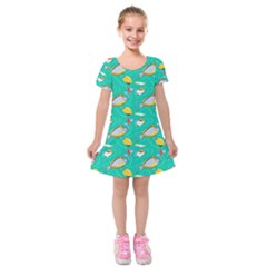 Naso Flame Fabric Kids  Short Sleeve Velvet Dress from ArtsNow.com