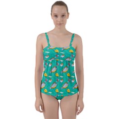 Twist Front Tankini Set 