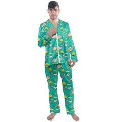 Men s Long Sleeve Satin Pajamas Set 