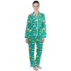 Women s Long Sleeve Satin Pajamas Set 