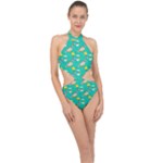 Naso Flame Fabric Halter Side Cut Swimsuit