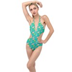 Naso Flame Fabric Plunging Cut Out Swimsuit