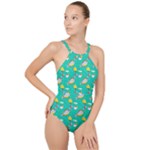 Naso Flame Fabric High Neck One Piece Swimsuit