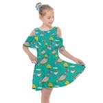 Naso Flame Fabric Kids  Shoulder Cutout Chiffon Dress