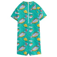 Kids  Boyleg Half Suit Swimwear 