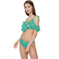 Ruffle Edge Tie Up Bikini Set	 