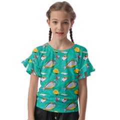 Kids  Cut Out Flutter Sleeves 