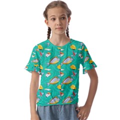 Kids  Cuff Sleeve Scrunch Bottom T-Shirt 