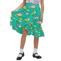 Kids  Ruffle Flared Wrap Midi Skirt 