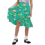 Naso Flame Fabric Kids  Ruffle Flared Wrap Midi Skirt