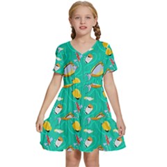 Kids  Short Sleeve Tiered Mini Dress 