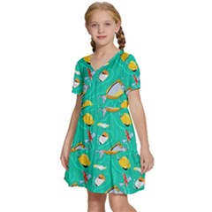 Kids  Short Sleeve Tiered Mini Dress 