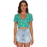 Naso Flame Fabric V-Neck Crop Top