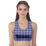 Purple Plaid Tartan 1 Fitness Sports Bra