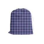 Purple Plaid Tartan 1 Drawstring Pouch (Large)