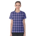 Purple Plaid Tartan 1 Women s Cotton T-Shirt