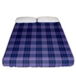 Purple Plaid Tartan 1 Fitted Sheet (Queen Size)