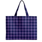 Purple Plaid Tartan 1 Zipper Mini Tote Bag