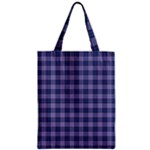 Purple Plaid Tartan 1 Zipper Classic Tote Bag