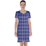 Purple Plaid Tartan 1 Short Sleeve Nightdress