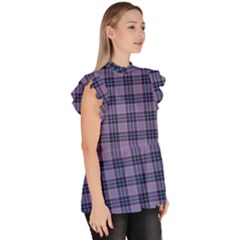 Ruffle Collar Short Sleeve Chiffon Top 