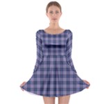 Purple Plaid Tartan 1 Long Sleeve Skater Dress