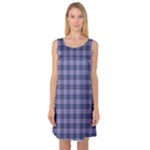 Purple Plaid Tartan 1 Sleeveless Satin Nightdress