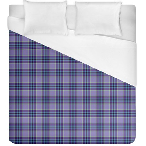 Purple Plaid Tartan 1 Duvet Cover (King Size) from ArtsNow.com