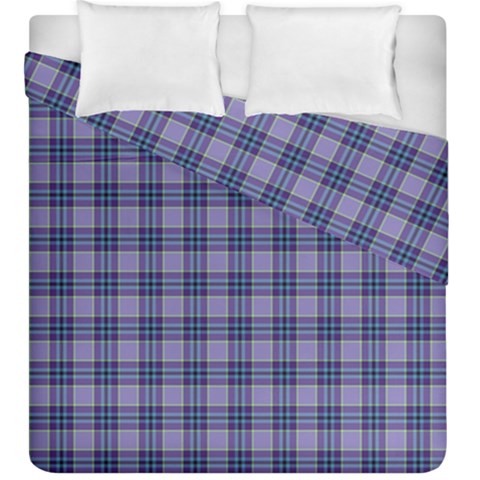 Purple Plaid Tartan 1 Duvet Cover Double Side (King Size) from ArtsNow.com