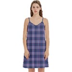 Purple Plaid Tartan 1 Mini Camis Dress With Pockets