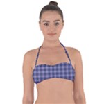 Purple Plaid Tartan 1 Tie Back Bikini Top