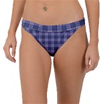 Purple Plaid Tartan 1 Band Bikini Bottoms