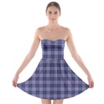 Purple Plaid Tartan 1 Strapless Bra Top Dress