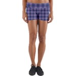 Purple Plaid Tartan 1 Yoga Shorts