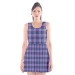 Purple Plaid Tartan 1 Scoop Neck Skater Dress