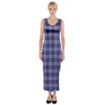 Purple Plaid Tartan 1 Fitted Maxi Dress