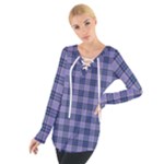 Purple Plaid Tartan 1 Tie Up T-Shirt