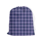 Purple Plaid Tartan 1 Drawstring Pouch (XL)