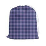 Purple Plaid Tartan 1 Drawstring Pouch (2XL)